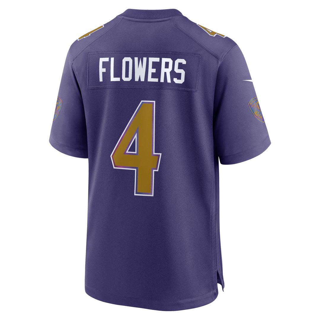 Zay Flowers Baltimore Ravens Nike Black Alternate Game Jersey