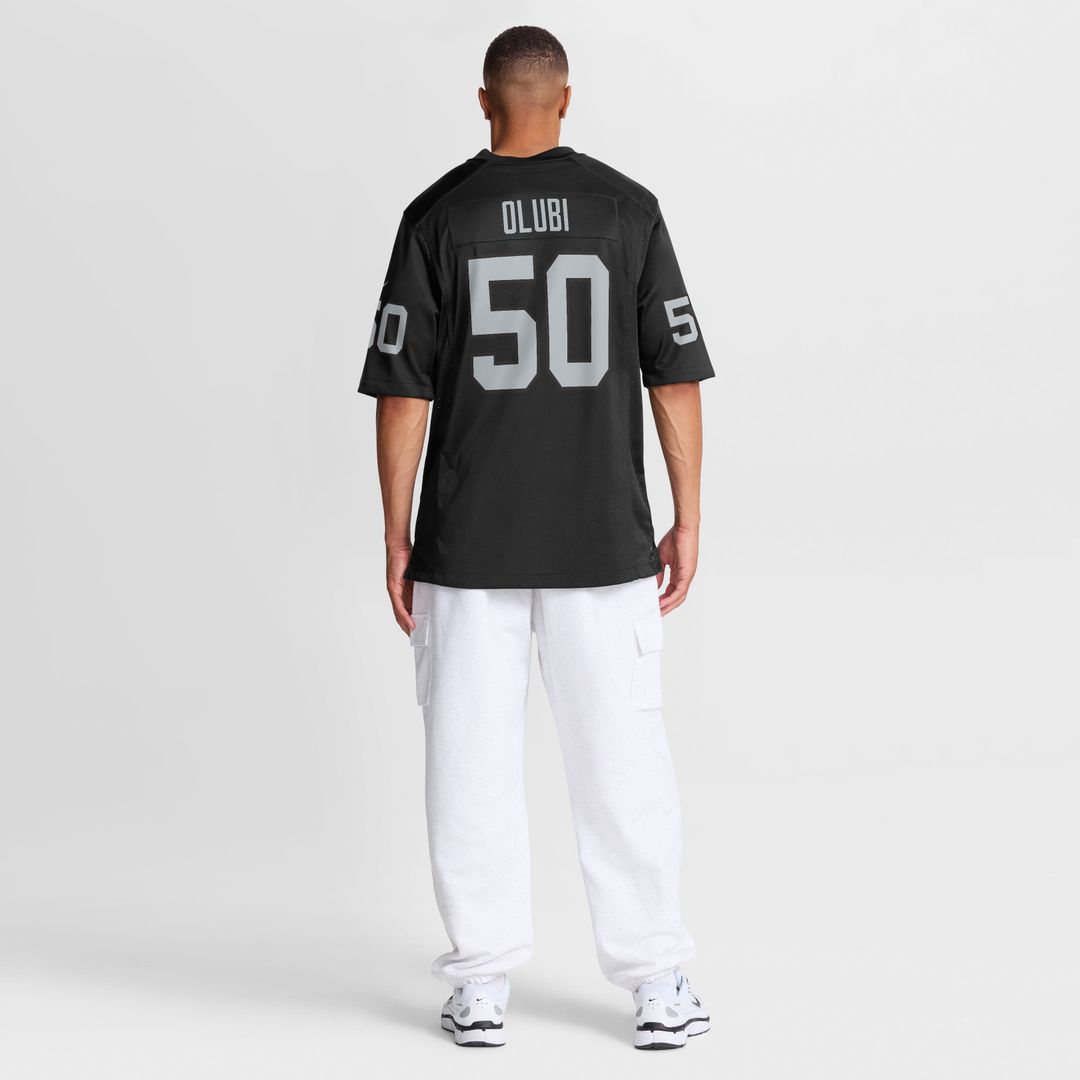 Segun Olubi Las Vegas Raiders Nike Black Team Game Jersey