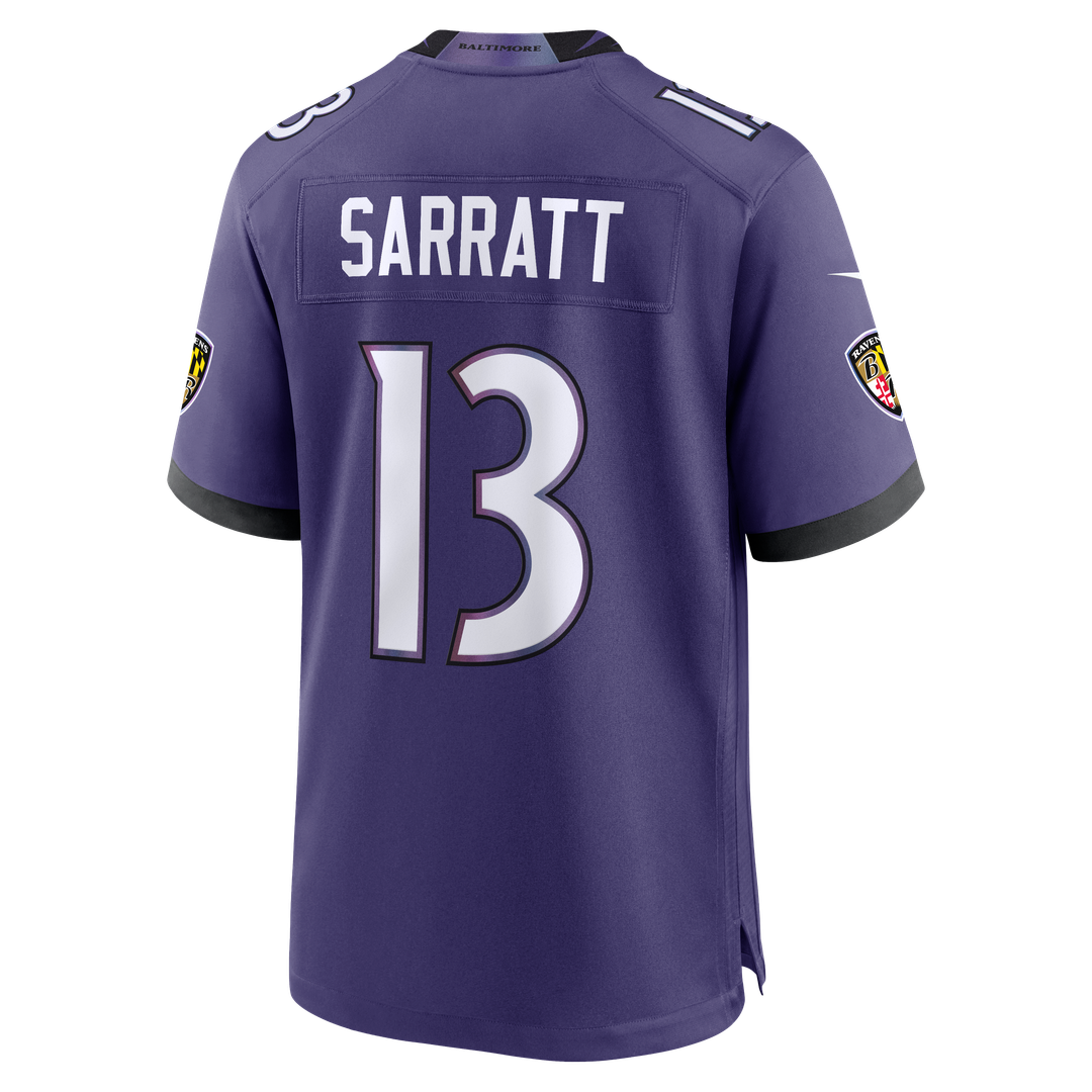 Elijah Sarratt Baltimore Ravens Nike Purple Team Game Jersey