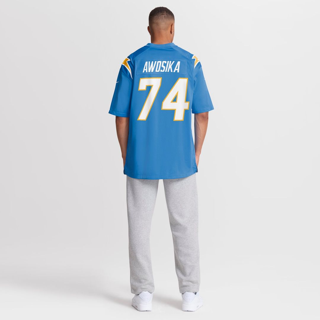 Kayode Awosika Los Angeles Chargers Nike Powder Blue Team Game Jersey