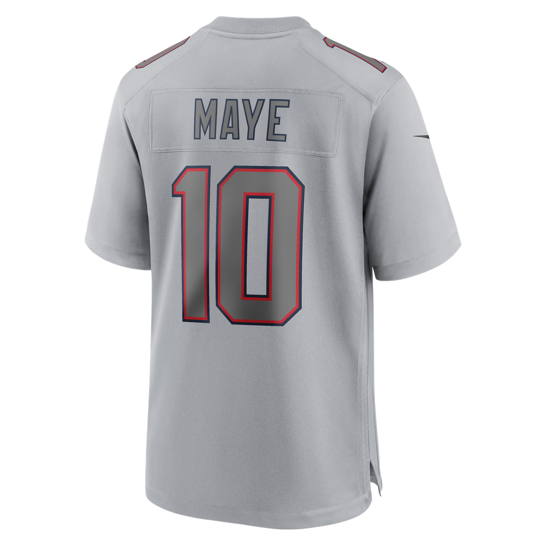 Drake Maye New England Patriots Nike Gray Atmosphere Fashion Game Jersey