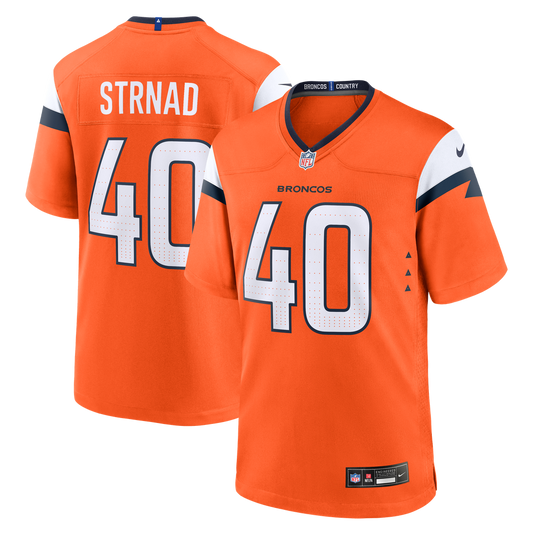 Justin Strnad Denver Broncos Nike Orange Team Game Jersey