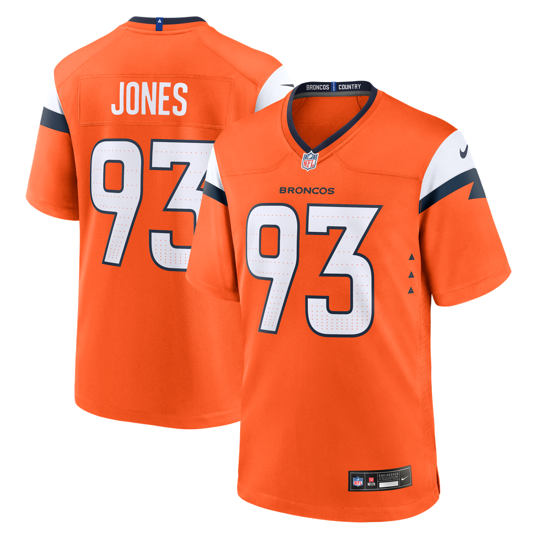D.J. Jones Denver Broncos Nike Orange Team Game Jersey