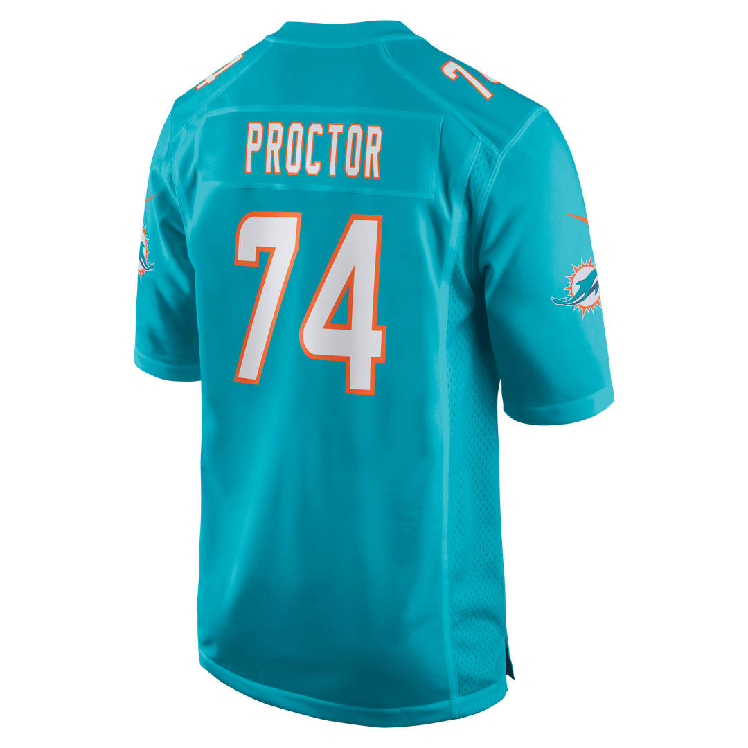 Kadyn Proctor Miami Dolphins Nike Aqua Team Game Jersey