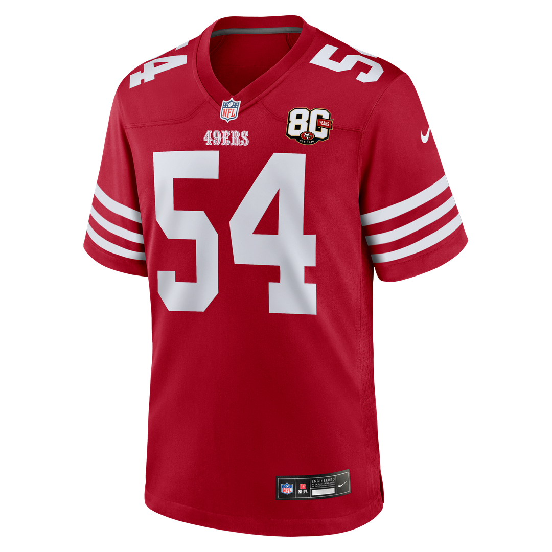 Fred Warner San Francisco 49ers Nike Scarlet 80th Anniversary Game Jersey