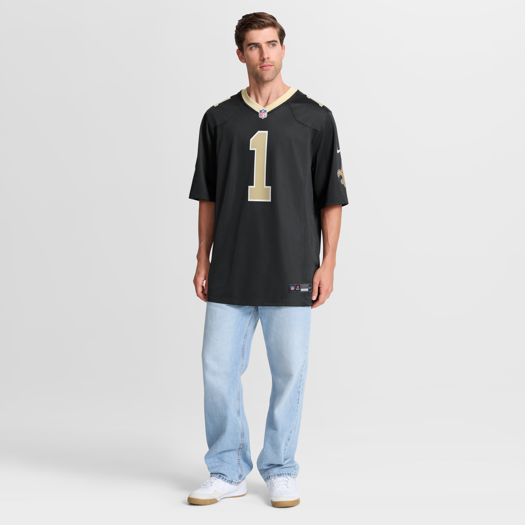 New Orleans Saints Number 1 Groom Nike Black Game Jersey
