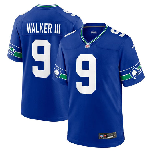 Kenneth Walker III Seattle Seahawks Nike Royal Throwback Player Game Jersey