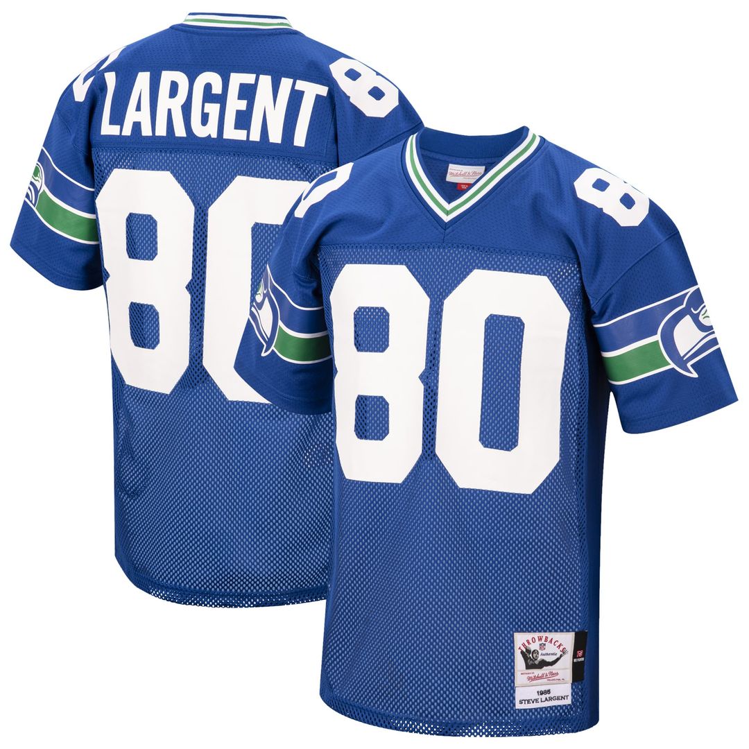 Steve Largent Seattle Seahawks 1985 Mitchell & Ness Royal Authentic Throwback Retired Player Jersey