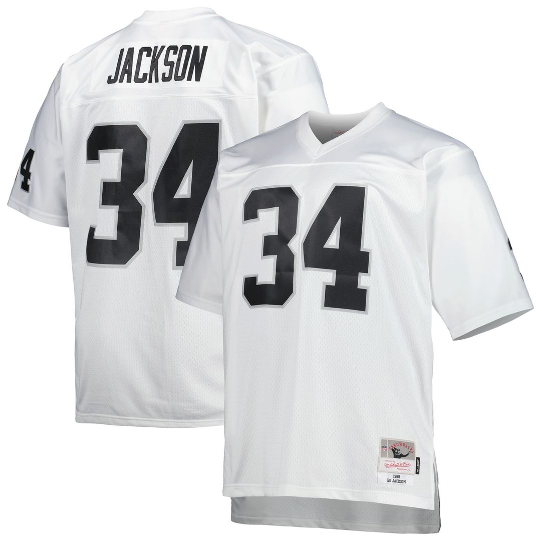 Bo Jackson Las Vegas Raiders Mitchell & Ness Black Big & Tall 1988 Retired Player Replica Jersey