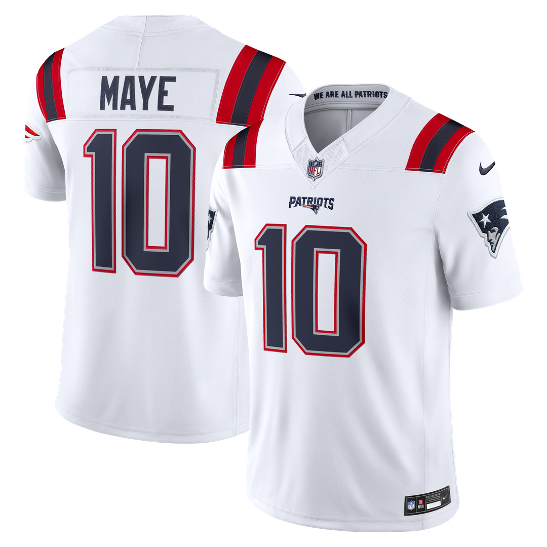 Drake Maye New England Patriots Nike Red Alternate Vapor F.U.S.E. Stitched Limited Jersey