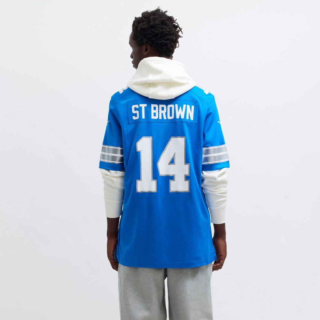 Amon-Ra St. Brown Detroit Lions Nike Blue Game Jersey