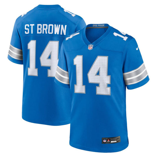 Amon-Ra St. Brown Detroit Lions Nike Blue Game Jersey