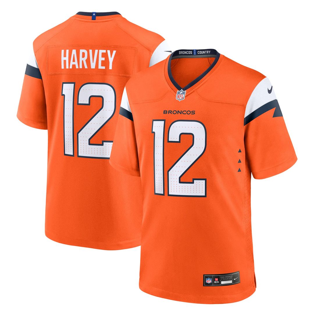 RJ Harvey Denver Broncos Nike Orange Team Game Jersey