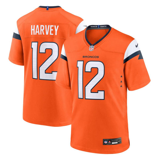 RJ Harvey Denver Broncos Nike Orange Team Game Jersey