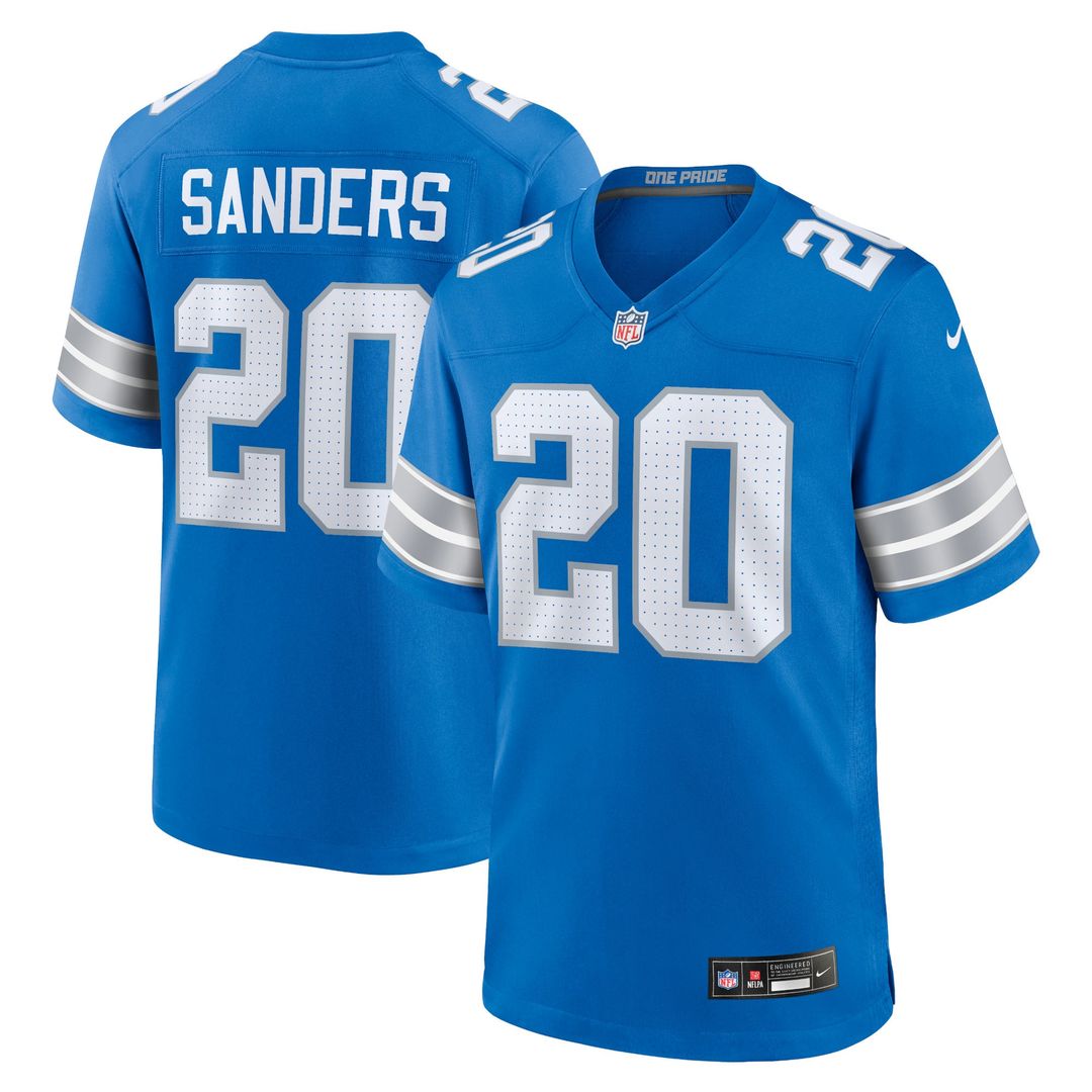 Barry Sanders Detroit Lions Nike Black 2nd Alternate Retired Player Game Jersey