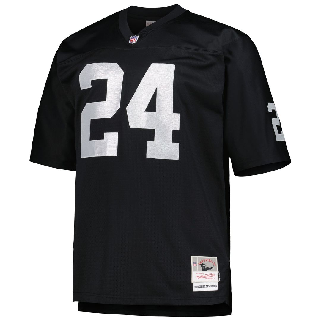 Charles Woodson Las Vegas Raiders Mitchell & Ness Black Big & Tall 1998 Retired Player Replica Jersey