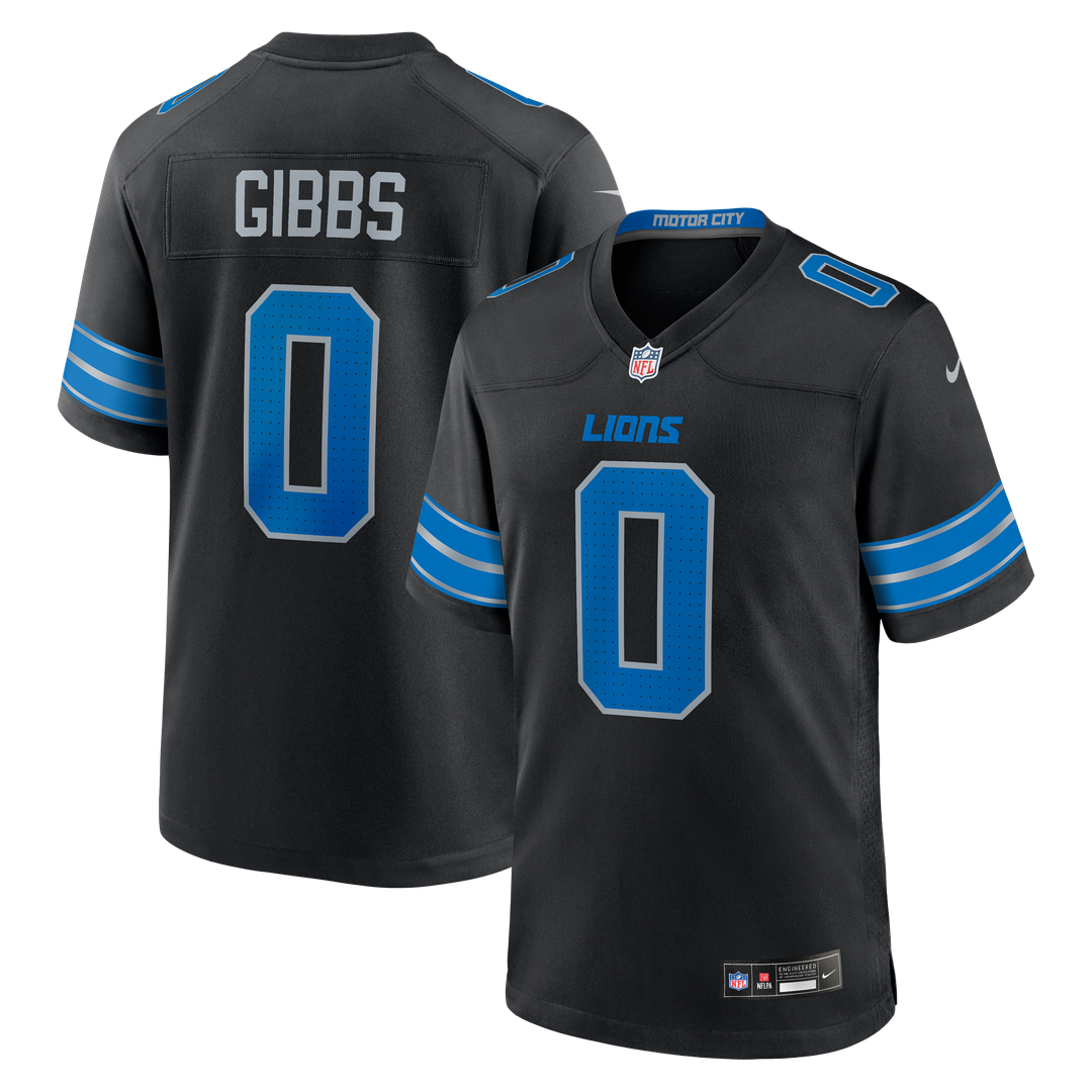 Jahmyr Gibbs Detroit Lions Nike Blue Game Player Jersey