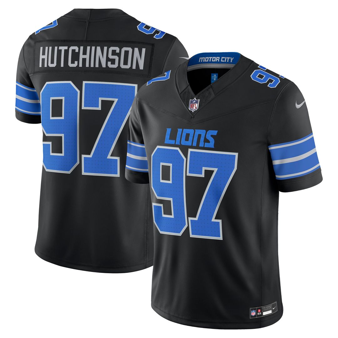 Aidan Hutchinson Detroit Lions Nike Blue Team Vapor F.U.S.E. Stitched Limited Jersey