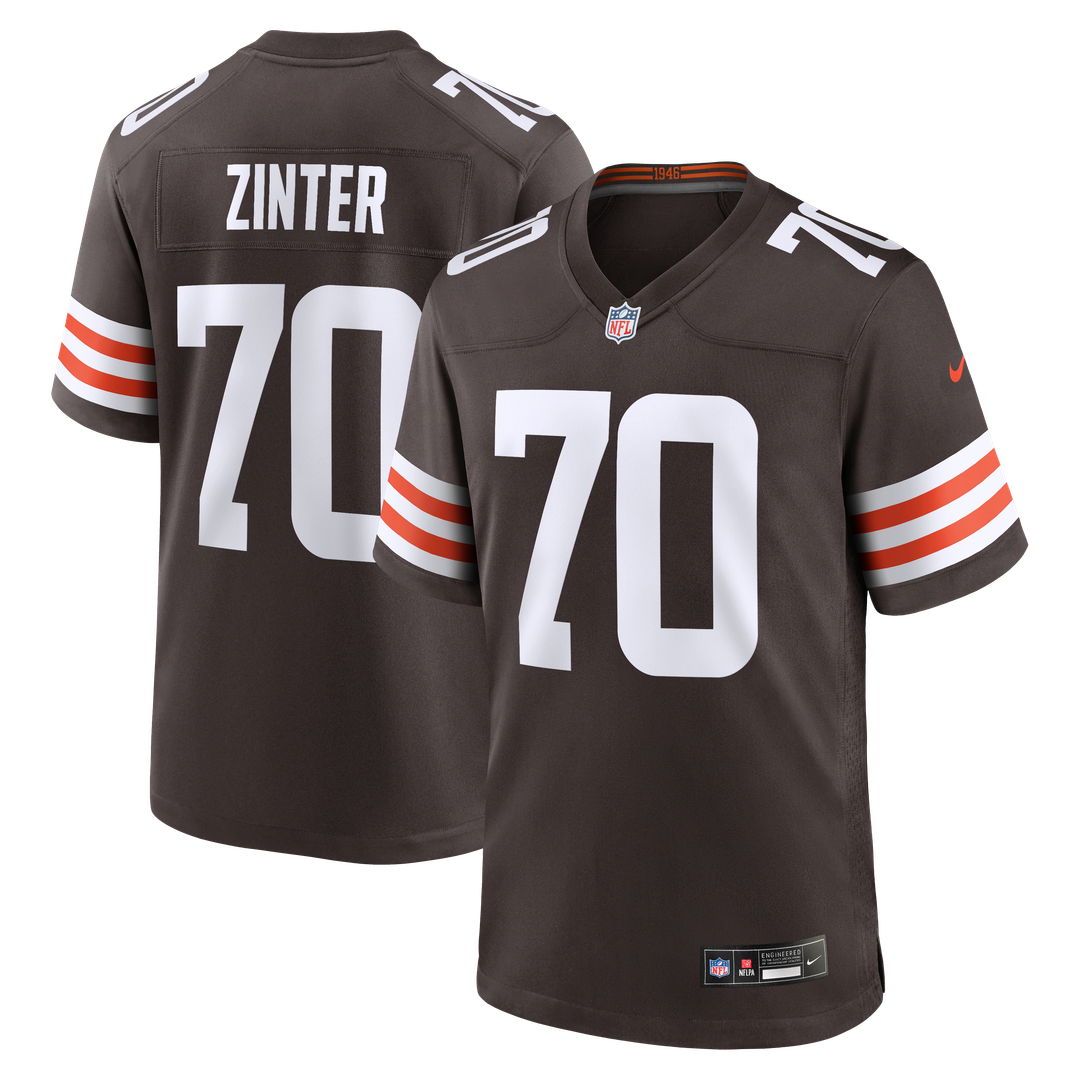 Zak Zinter Cleveland Browns Nike Brown Team Game Jersey