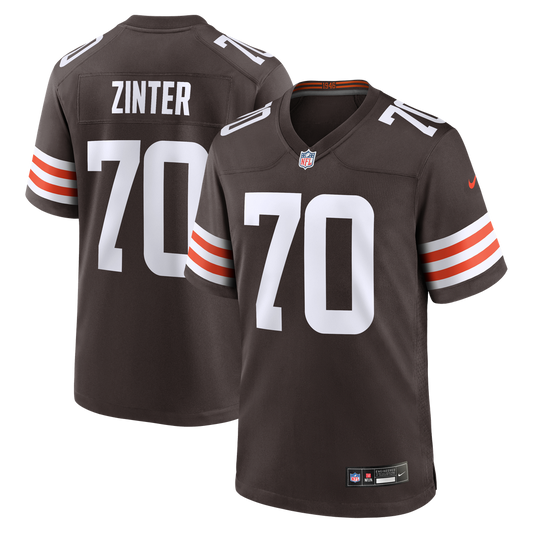 Zak Zinter Cleveland Browns Nike Brown Team Game Jersey