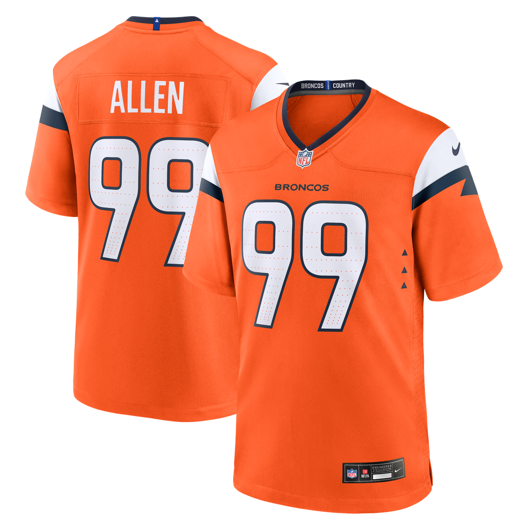 Zach Allen Denver Broncos Nike Orange Team Game Jersey