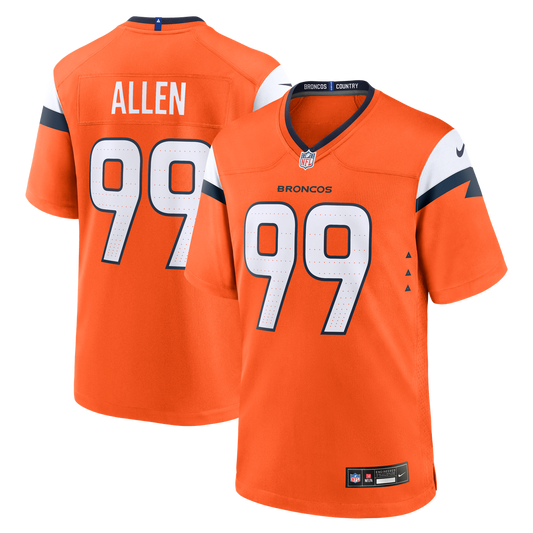 Zach Allen Denver Broncos Nike Orange Team Game Jersey