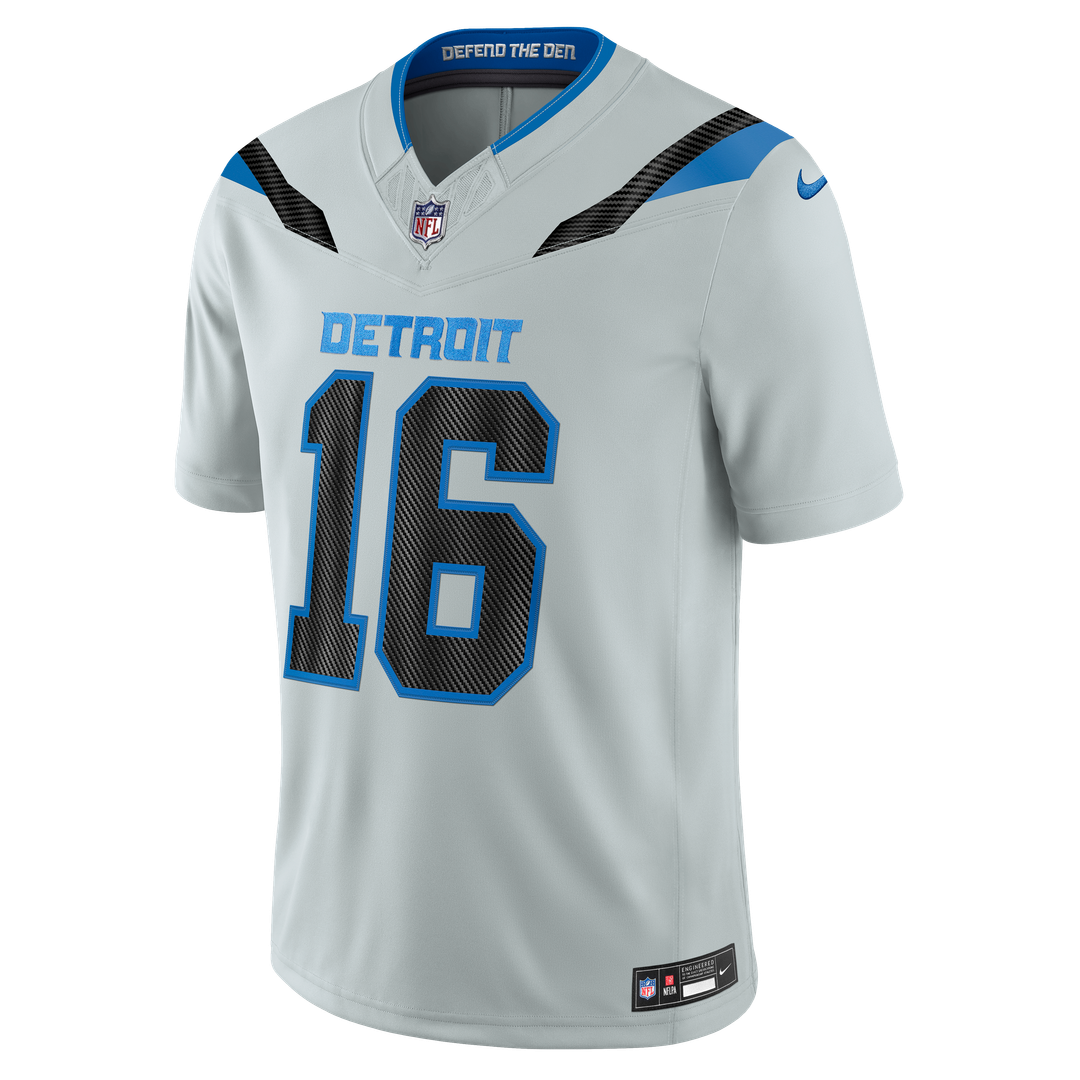 Jared Goff Detroit Lions Nike Silver 2026 Rivalries Collection Stitched Limited Jersey