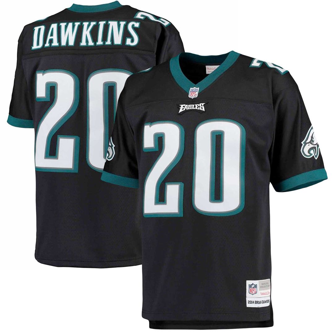 Brian Dawkins Philadelphia Eagles Mitchell & Ness Black Big & Tall 2004 Retired Player Replica Jersey