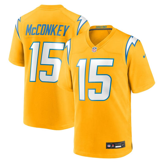 Ladd McConkey Los Angeles Chargers Nike Gold Alternate Charger Power Game Player Jersey