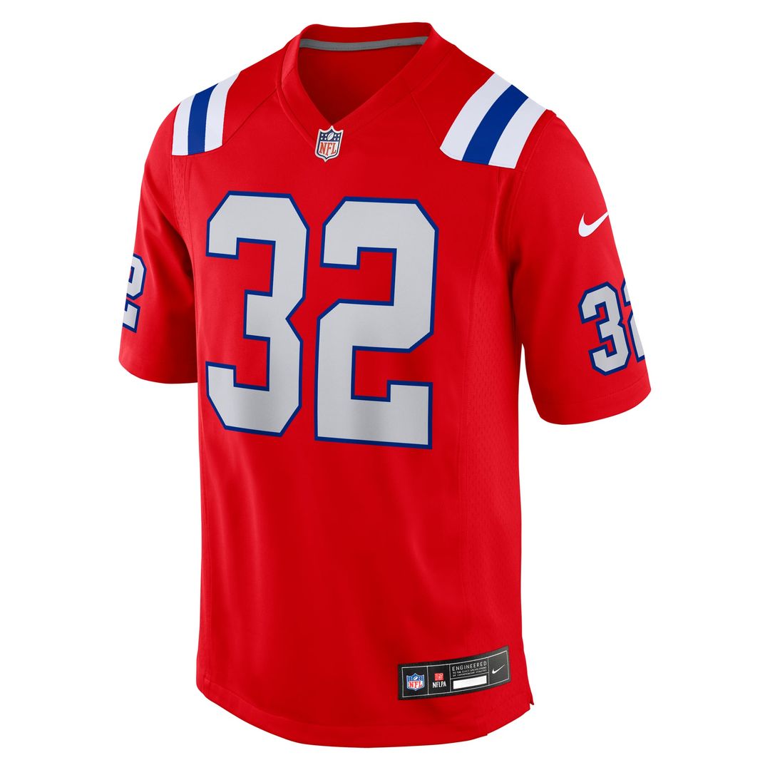 TreVeyon Henderson New England Patriots Nike Red Alternate Game Player Jersey