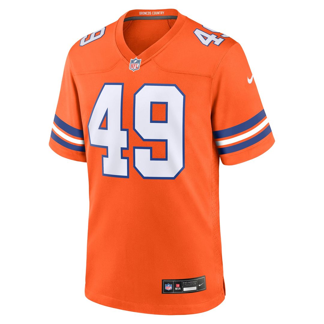 Dennis Smith Denver Broncos Nike Orange Retired Player Alternate Game Jersey