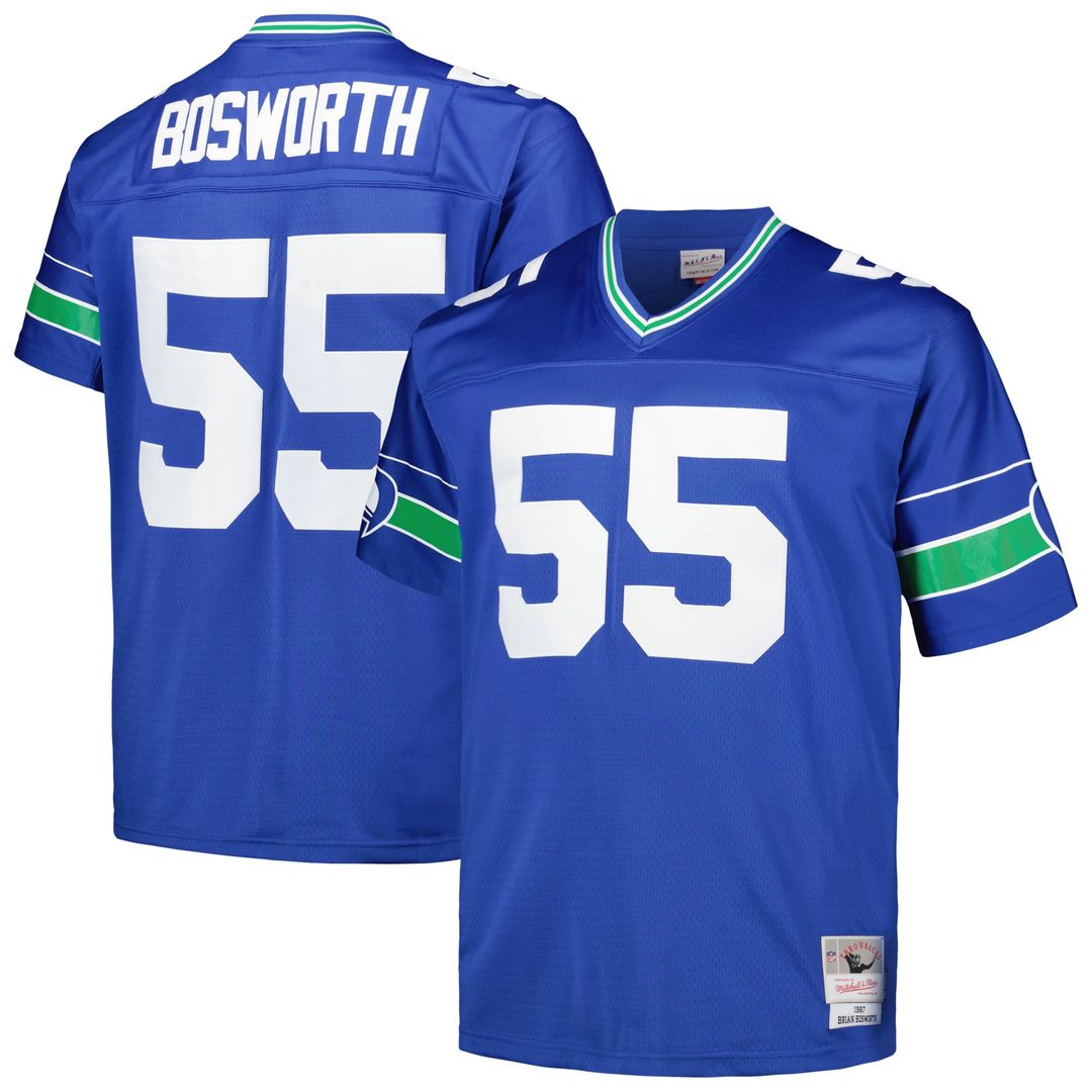 Brian Bosworth Seattle Seahawks Mitchell & Ness Royal Big & Tall 1987 Legacy Retired Player Jersey