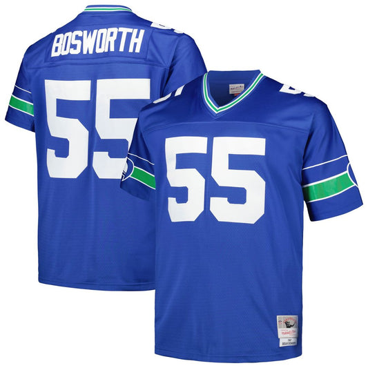 Brian Bosworth Seattle Seahawks Mitchell & Ness Royal Big & Tall 1987 Legacy Retired Player Jersey