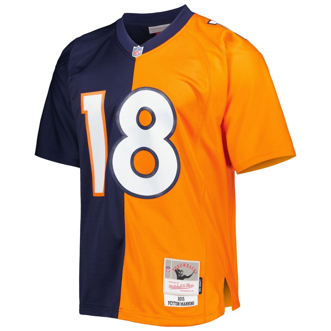 Peyton Manning Denver Broncos Mitchell & Ness Navy/Orange 2015 Split Legacy Replica Jersey