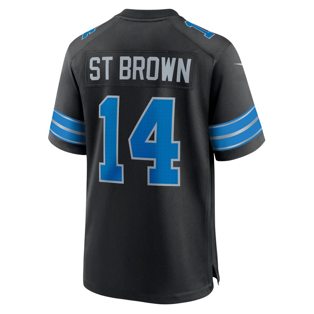 Amon-Ra St. Brown Detroit Lions Nike Black 2nd Alternate Game Jersey