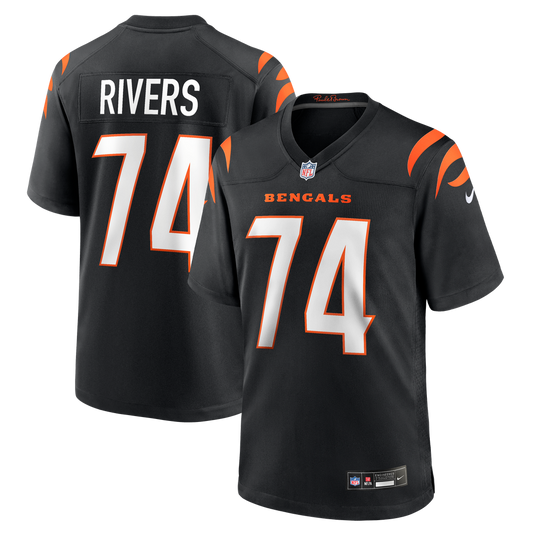Jalen Rivers Cincinnati Bengals Nike Black Team Game Jersey
