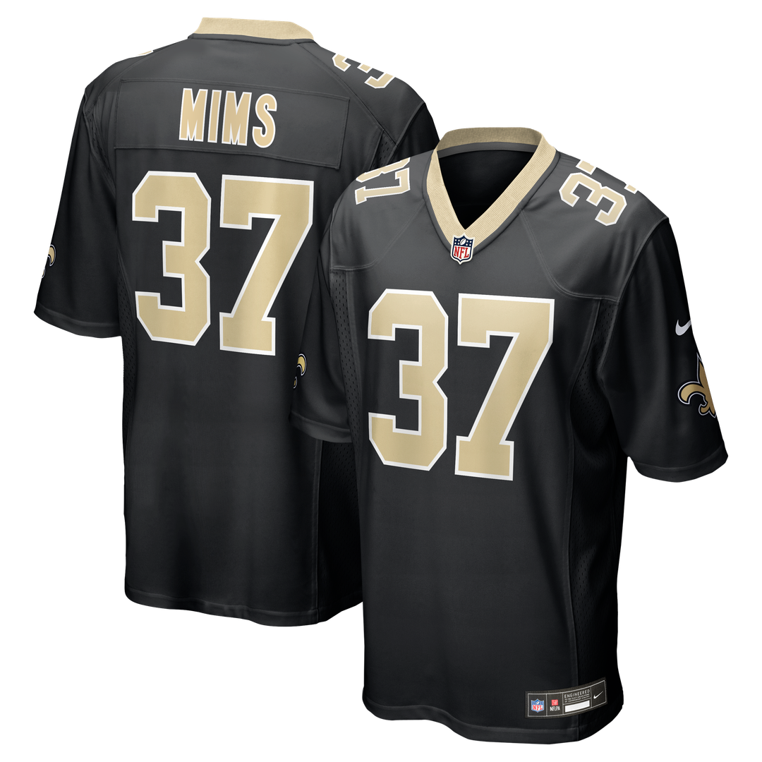 Jordan Mims New Orleans Saints Nike Black Team Game Jersey