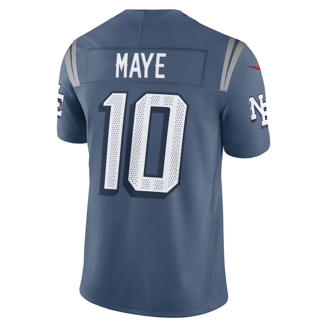 Drake Maye New England Patriots Nike Blue Rivalries Collection Stitched Limited Jersey