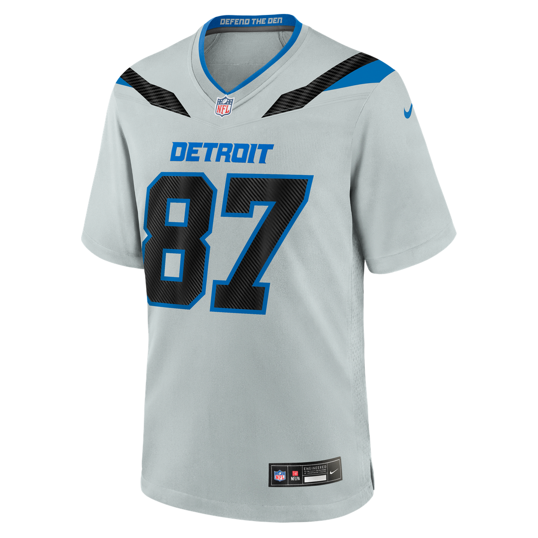 Sam LaPorta Detroit Lions Nike Silver 2026 Rivalries Collection Game Jersey