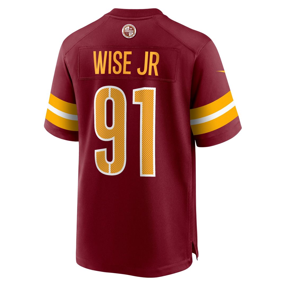 Deatrich Wise Jr. Washington Commanders Nike Burgundy Team Game Jersey