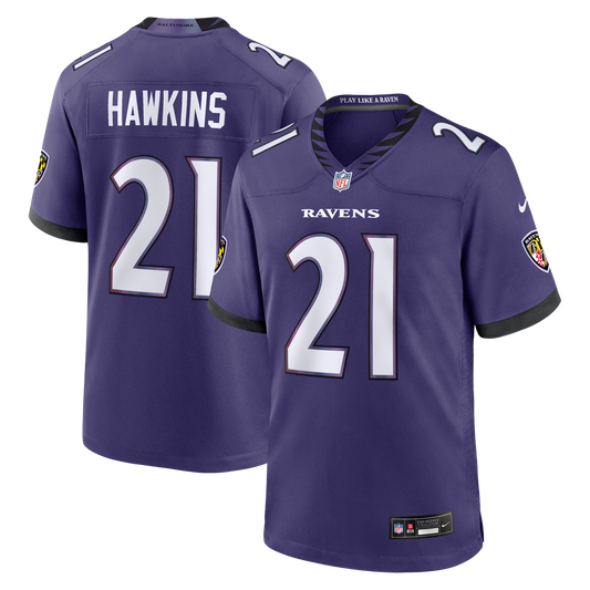 Jaylinn Hawkins Baltimore Ravens Nike Purple Team Game Jersey