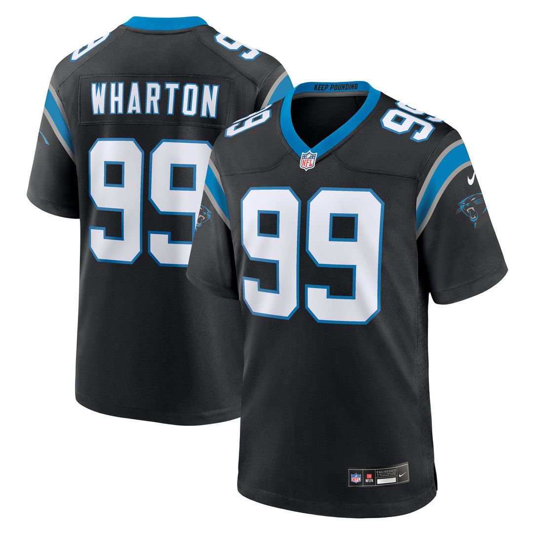 Tershawn Wharton Carolina Panthers Nike Black Team Game Jersey