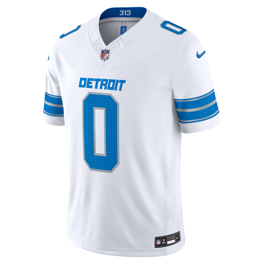 Jahmyr Gibbs Detroit Lions Nike White Vapor F.U.S.E. Stitched Limited Jersey