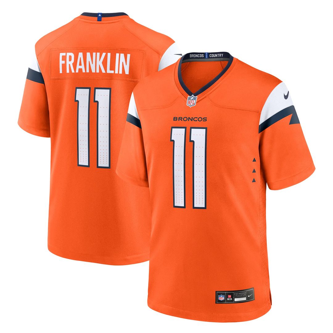 Troy Franklin Denver Broncos Nike Orange Team Game Jersey