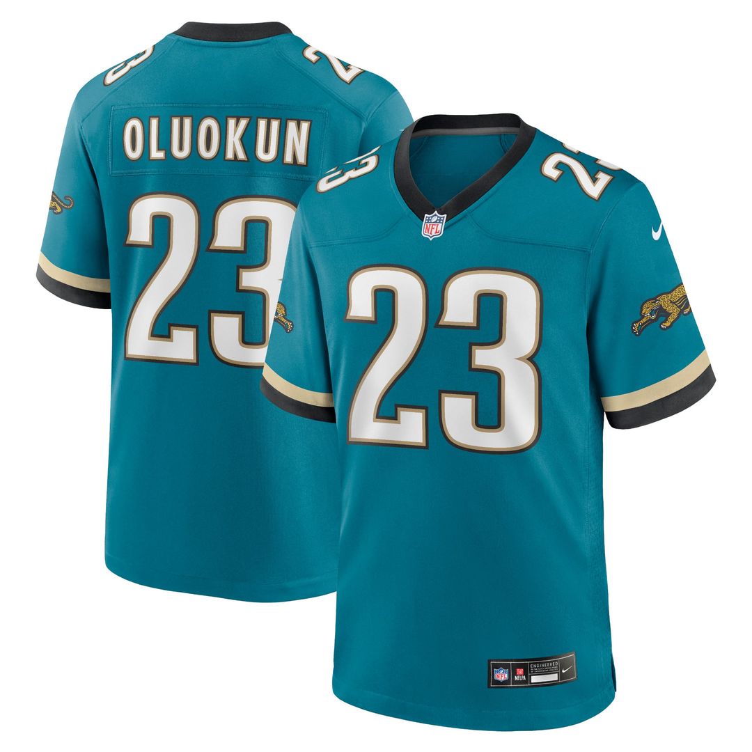 Foye Oluokun Jacksonville Jaguars Nike Teal Prowler Throwback Player Game Jersey