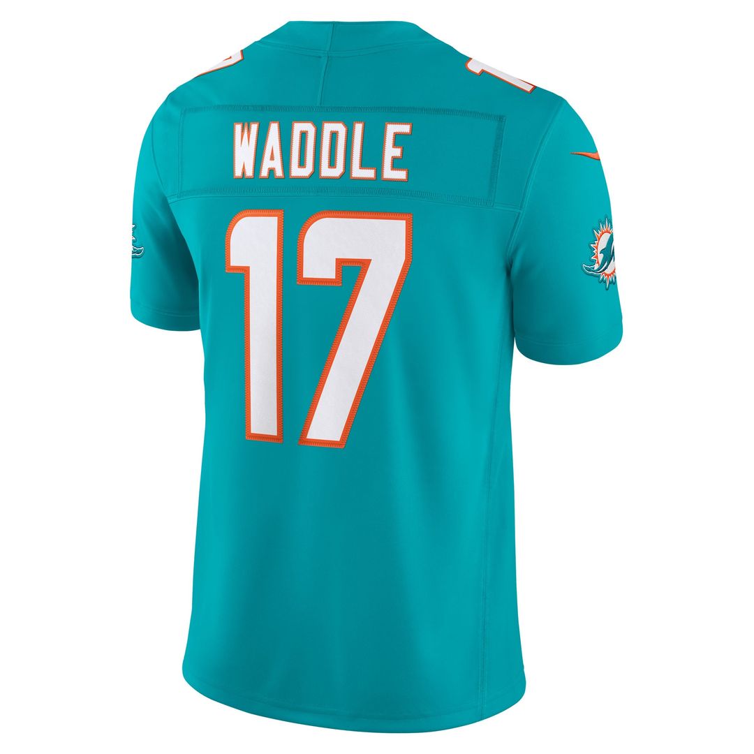 Jaylen Waddle Miami Dolphins Nike Aqua Team Vapor F.U.S.E. Stitched Limited Jersey