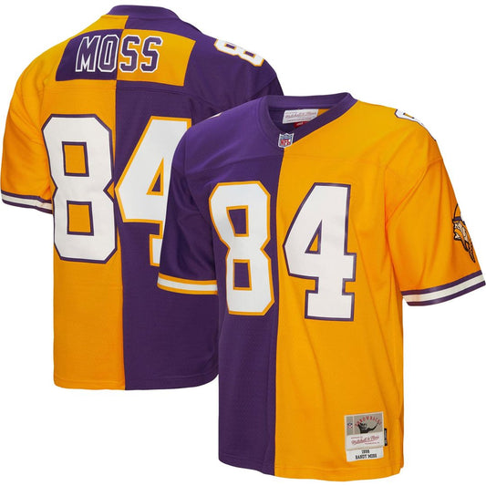 Randy Moss Minnesota Vikings Mitchell & Ness Purple/Gold 1998 Split Legacy Replica Jersey