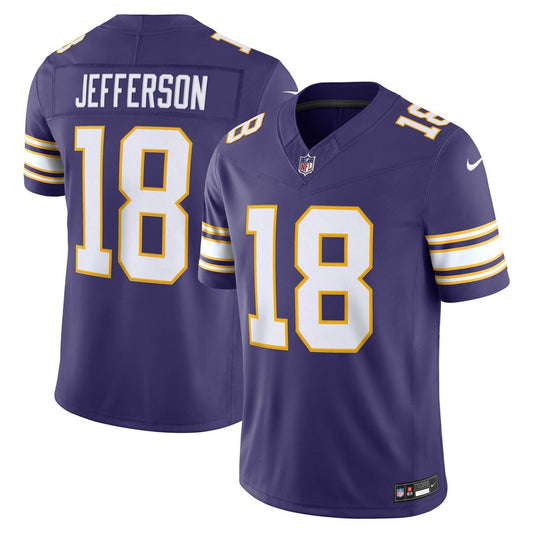 Justin Jefferson Minnesota Vikings Nike Purple Alternate Classic Vapor F.U.S.E. Stitched Limited Jersey
