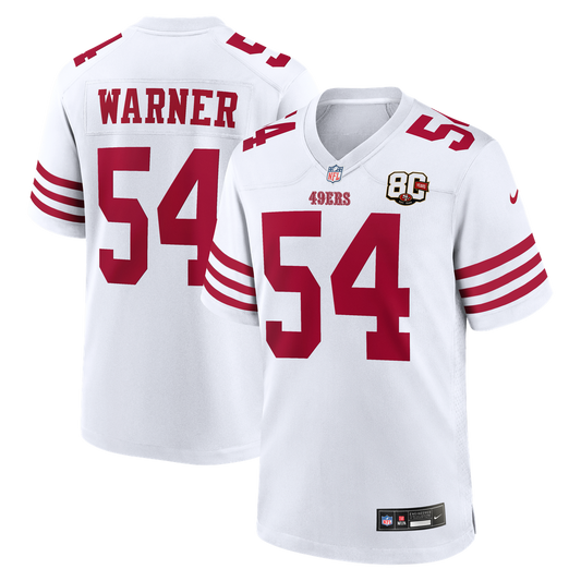 Fred Warner San Francisco 49ers Nike White 80th Anniversary Game Jersey