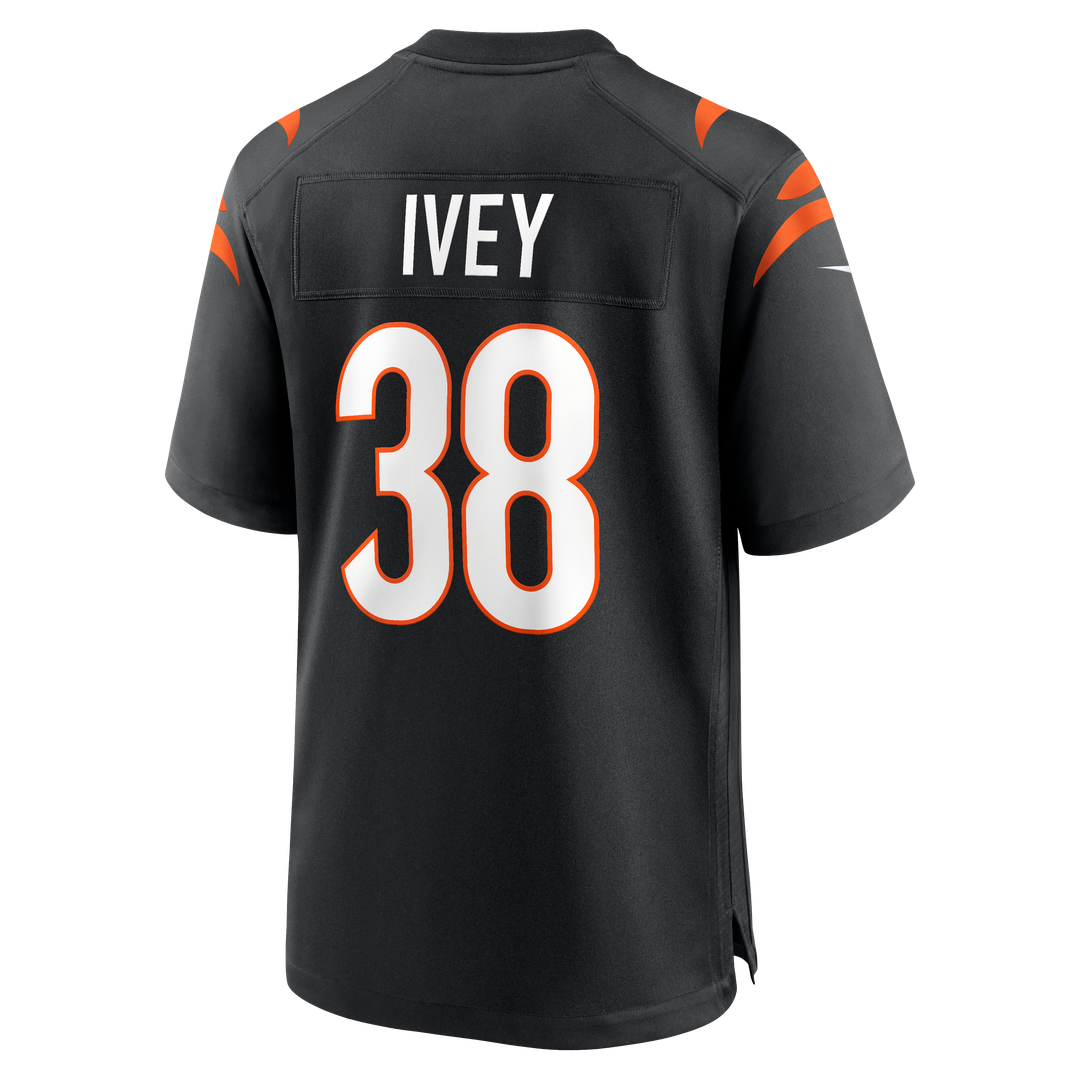 DJ Ivey Cincinnati Bengals Nike Black Team Game Jersey